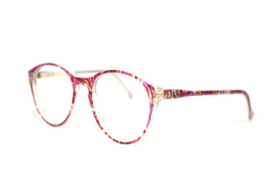 Happy Round Eyeglasses Meitzner Germany 80's Pink… - image 2
