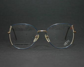 Eyeglasses Frame Vintage 80's Thin Stainless Steel Eye Glasses Women's Oversized 1970's Frame Large Size 54-18-140 NOS New Old Stock Optura