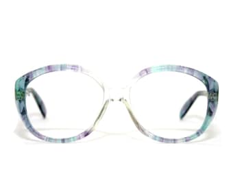 Rodenstock Eyeglasses 1970's Mod Exclusiv 612 Ocean Rodaflex Vintage FREE SHIPPING Women's 70's Medium 54-16-135 Turquoise Transparent OVAL