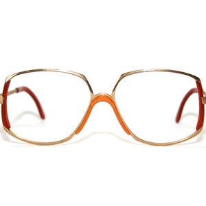 Gafas peculiares Marco Rodenstock Exclusiv 601 NUEVO Old Stock Tamaño mediano 54-15-130 Gafas de ojos Abuela de la década de 1970 Oro pesado Rojo Naranja imagen 1