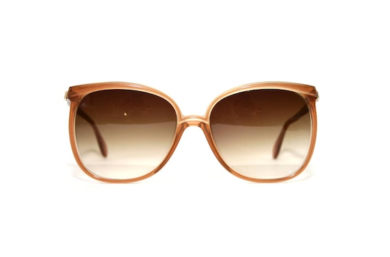 Classic Brown Gradient Oversized Sunglasses light Brown Browline Grandpa Round Gradient Sunglasses with  main image 4