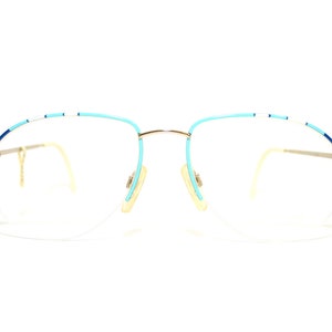 Zollitsch Eyeglasses Teardrop Drop Shaped Lenses Frame Eye Glasses Large 57-18-135 Extravagant FREE SHIPPING Women Turquoise Aviator Rimless