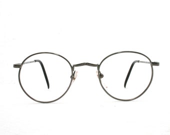 Retro Eyeglasses Round New Old Stock 1980's Frame NOS Condition FREE SHIPPING FulVue Panto Potter Lennon Large Size Black