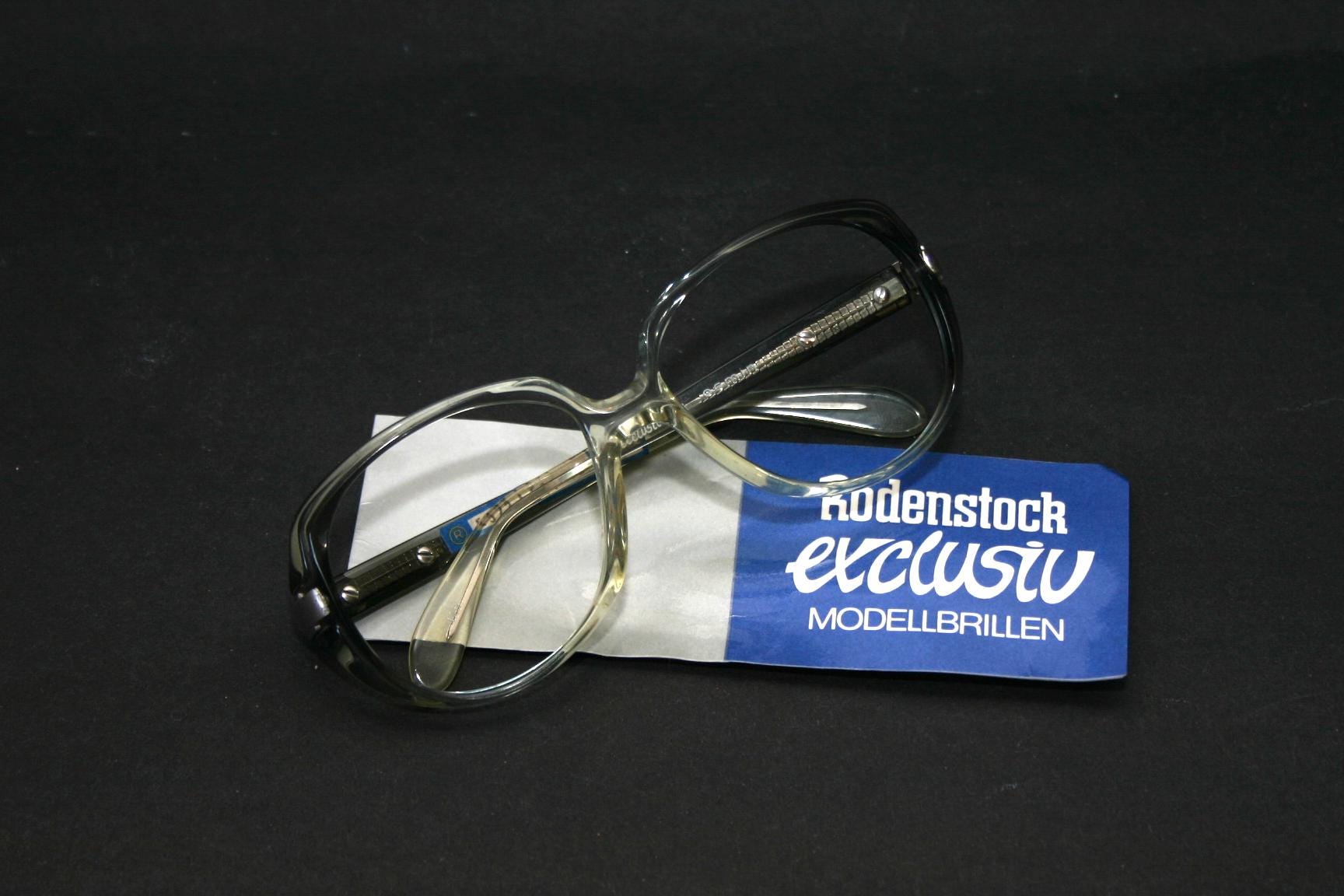 Vintage Rodenstock Eyeglasses: 1970s Mod Oval Frame, Transparent