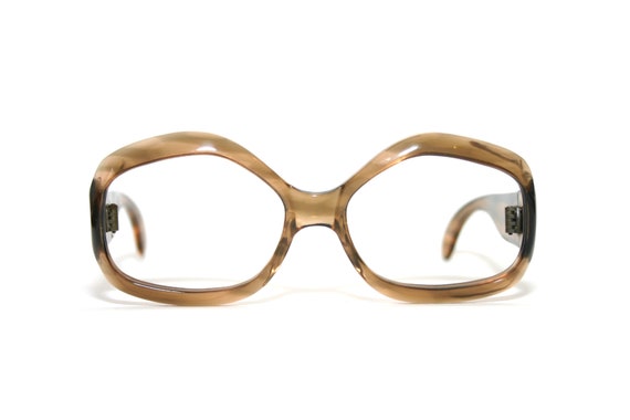 Brown Horn Eyeglasses Frame Flair Germany 1970's … - image 1