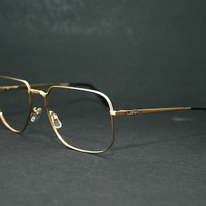 1980's Eyeglasses Frame Gold Plated Extra Large xl Size 60-20-150 New Old Stock NOS Eye Glasses FREE Shipping Rx Men Spring Hinges Aviator