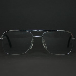 Silhouette Aviator Eyeglasses New Old Stock Silver Black Men's  Eyeglasses Medium Size 56-18-135 Vintage 1980's Eye Glasses Men's