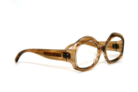 Brown Horn Eyeglasses Frame Flair Germany 1970's … - image 2