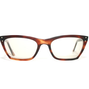 French Eyeglasses 1950&#39;s Original Women&#39;s Chestnut Brown Medium 48-18-135 Eye Glasses FREE SHIPPING Tortoise Shell Celluloid Acetate As NEW