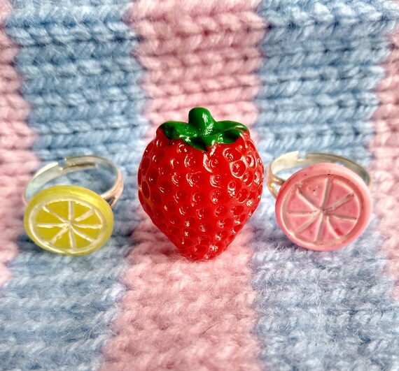 Strawberry angel doily rings yumekawaii lolita kawaii