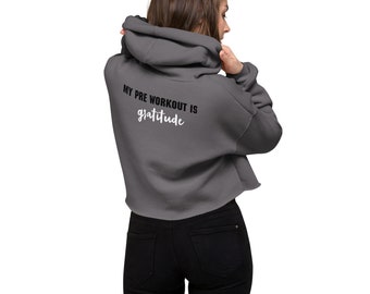 Sudadera espiritual Gratitud espiritual Sudadera corta con capucha pre-entrenamiento (Logotipo bordado)