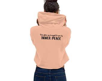Sudadera corta espiritual con capucha interior Peace Glow Up