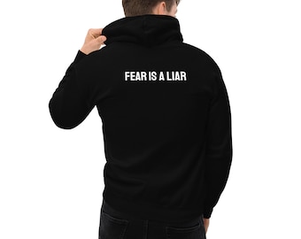 Sudadera espiritual El miedo es una sudadera con capucha mentirosa