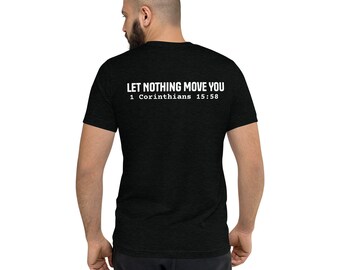 Camiseta de manga corta para hombre con versículo bíblico espiritual Deja que nada te mueva