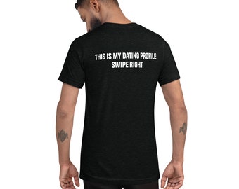 Camiseta divertida con aplicación de citas para hombres Desliza hacia la derecha