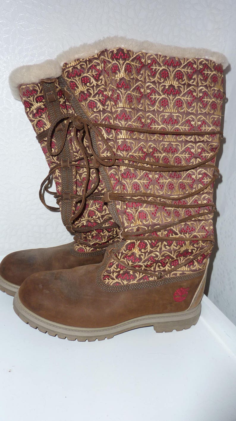 timberland embroidered boots
