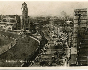 Digital Download, Vintage Postcard, Antique Postcard, 1930's, The Race Course, Shanghai, China