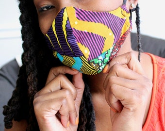 Vibrant Ankara face mask