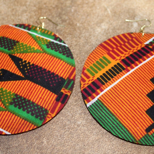 Kente fabric earrings (large)