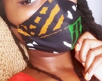 Mudcloth fabric face mask