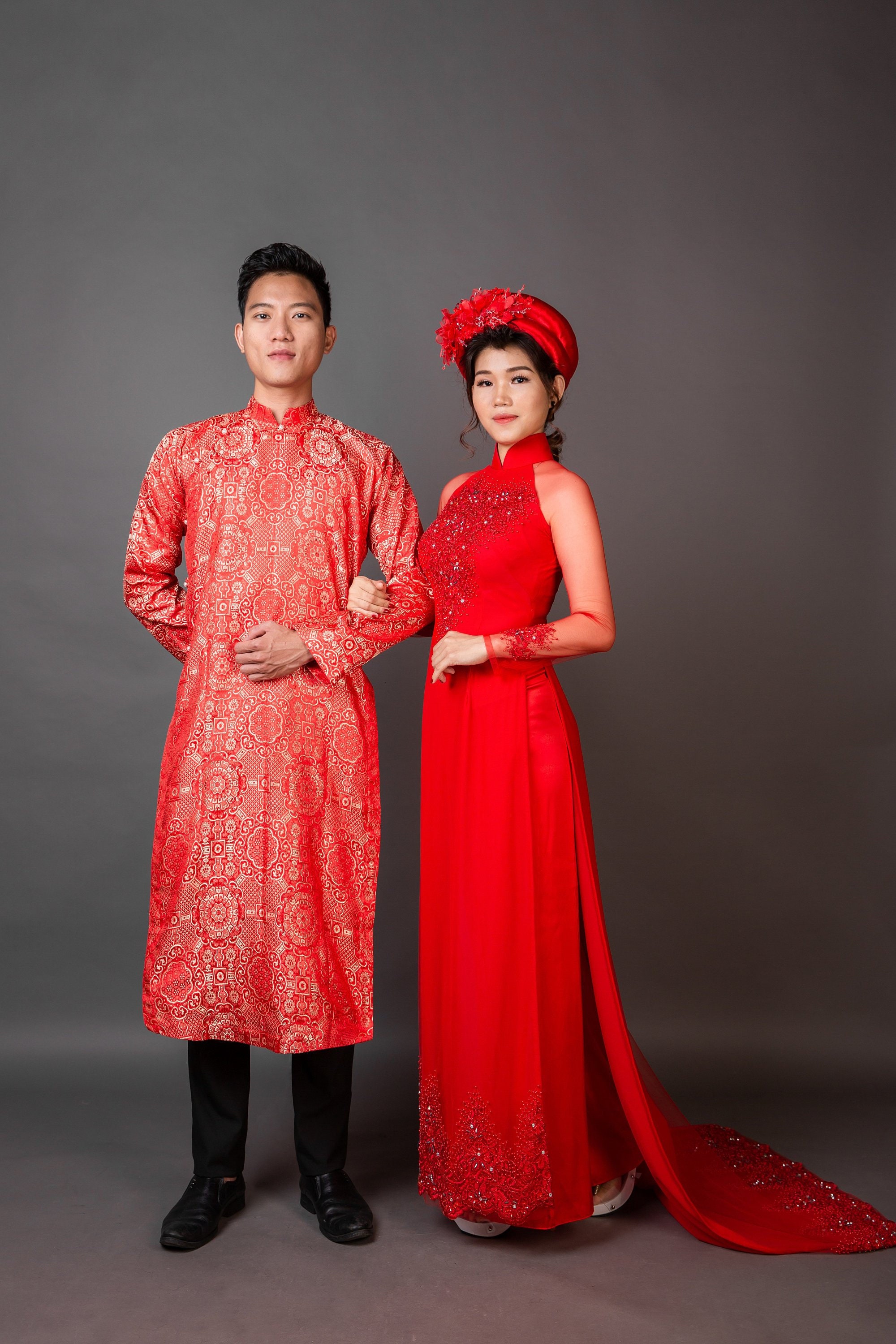 Rote Hochzeit Ao Dai X 2 Damen Und Herren Plus Etsy 