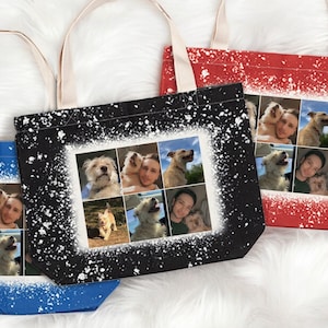 Custom Photo Collage Tote Bag Personalized, Customized Tote Bag with Bleach Shirt Design, Custom Tote Bag for Women, Cute Tote Bag Aesthetic