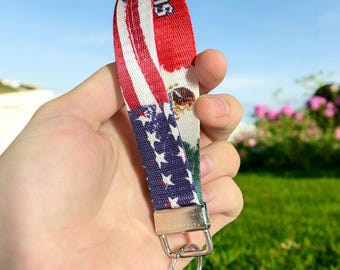 Personalisierte Mexikanisch-Amerikanische Künstlerische Flagge Nylon Schlüsselanhänger - Kundenspezifische Mexiko USA Flaggen Armband Keychain