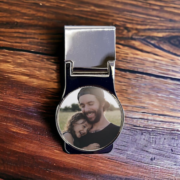 Personalized Money Clip with Picture, Custom Money Clip, Gift for Him, Gift for Dad, Fathers Day Gift, Metal Money Clip with Photo