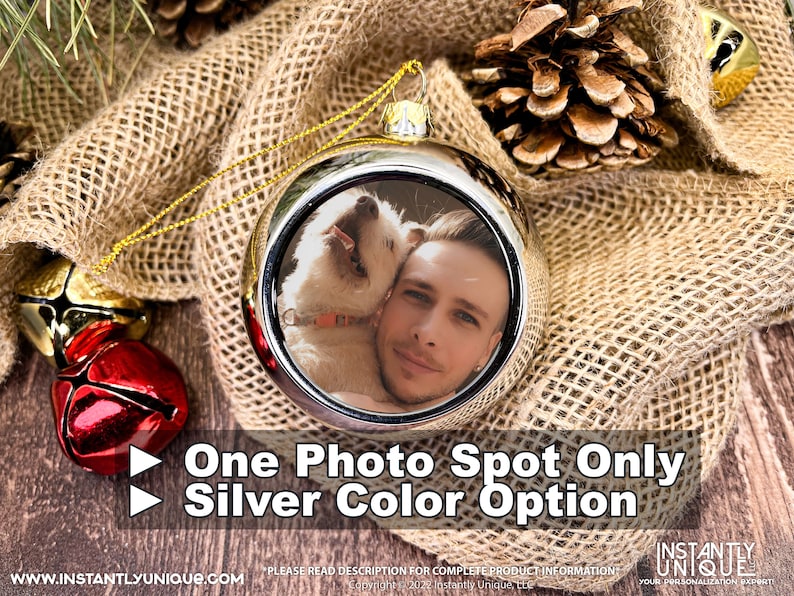 Aangepaste kerstbalornament met foto: gepersonaliseerde familieherinnering afbeelding 4