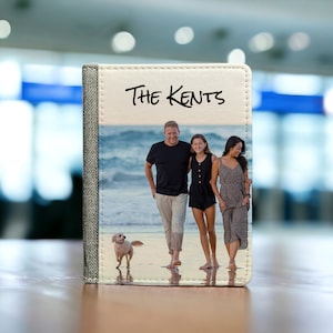 Personalized Passport Holder with Photo, Custom Passport Cover with Picture, Passport and Vaccination Holder, Passport Wallet for Men, Women