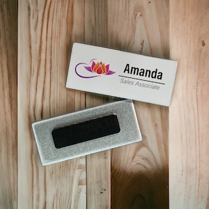 Custom Business Name Metal Color Tags - Bulk Discounts Available, Personalized Magnetic Name Tags for Businesses, Wholesale Name Tags