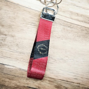 Black American Heritage Flag Personalized Name Nylon Key Fob - Custom Wristlet Keychain