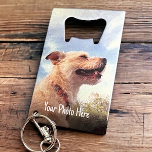 Personalized Bottle Opener, Custom Card Style Keychain with Photo, Customized Stainless Steel Bottle Opener with Picture