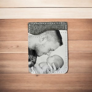 Personalized Mini Stick On Phone Wallet Card Holder, Add Your Photo, Custom Phone Wallet with Picture, Personalized Card Holder