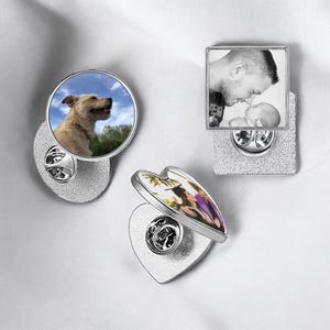 Personalized Metal Pin Button with Your Photo, Custom Lapel Pin with Picture for Suits, Customized Photo Pin Back Button with Image