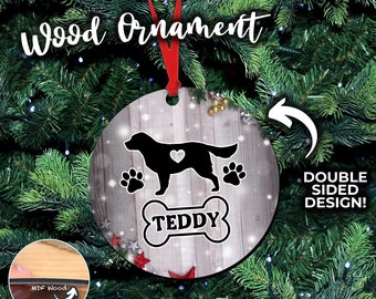 Dog Silhouette Pet Ornament with Pet Name, Personalized Pet Christmas Ornament with Name 2023, Custom Dog Ornament for Dogs