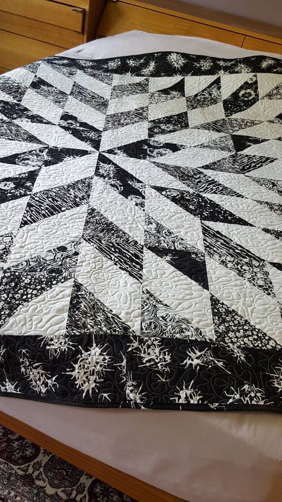 Large Lap Throw Quilt 72x72 in a Geometric floral pattern of. Etsy