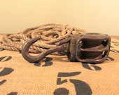 Iron Pulley with Hook, Heavy Duty Barn Pulley