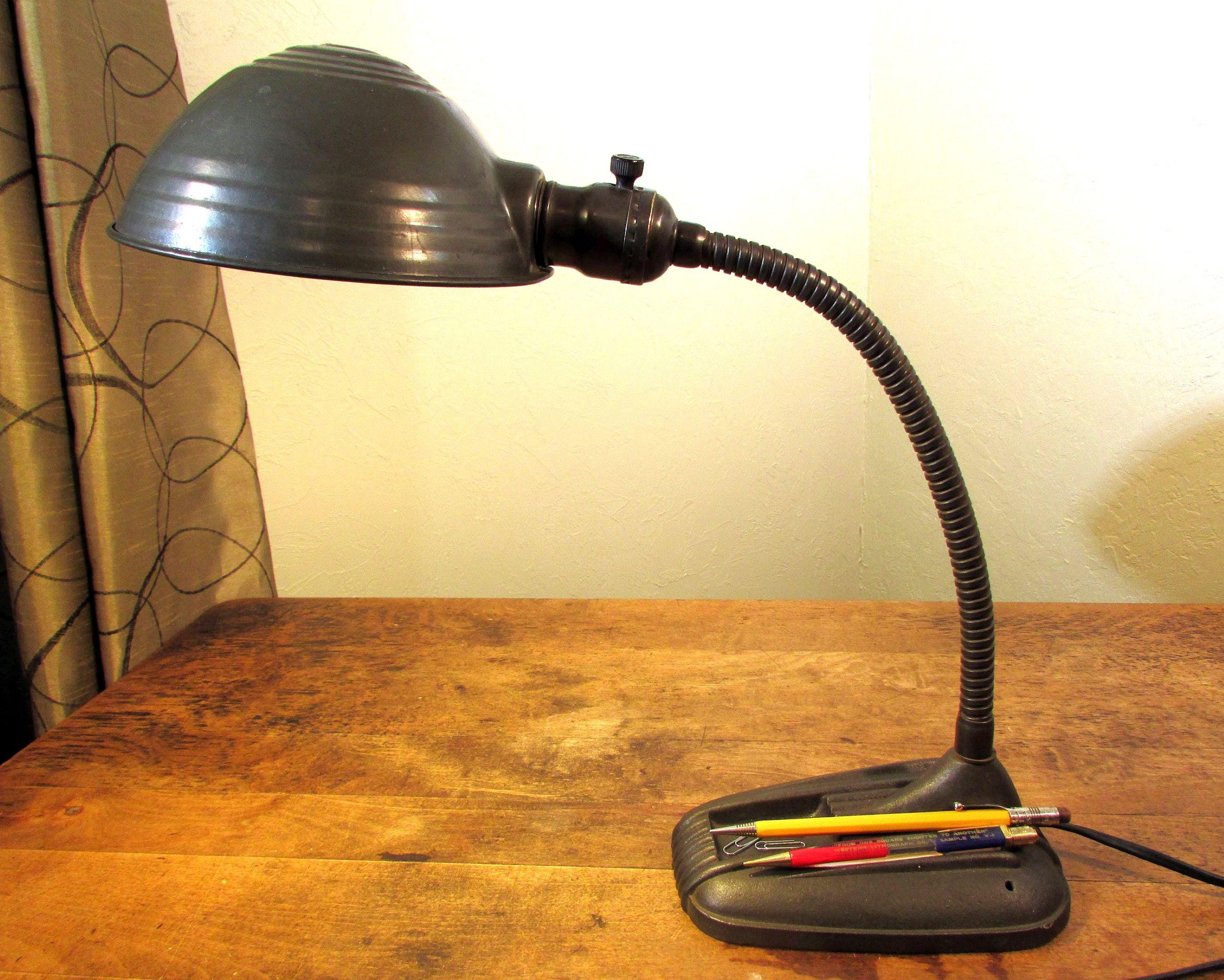 Vintage Paulding Gooseneck Desk Lamp With Art Deco Base - Etsy