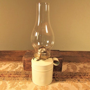Vintage Kerosene Lamp, Metal Oil Lamp with Finger Loop