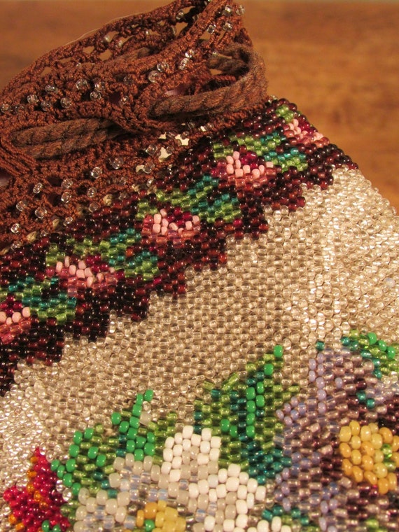 Antique Beaded Purse, Beaded Handbag, 1800s - image 8