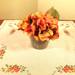 Vintage Table Topper, Counted Cross Stitch Table Linen