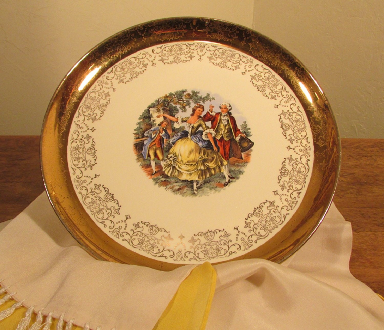Sabin Crest O Gold Plate Vintage 22k Warranted China Dish Etsy