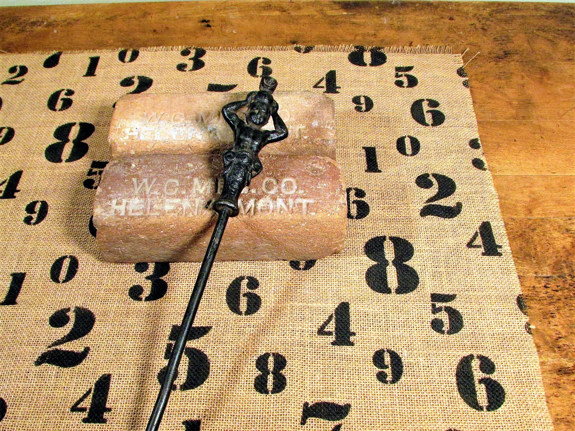 Antique Fireplace Poker, Vintage Iron Fire Poker With Figural Handle Etsy