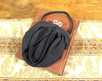 Vintage Fabric Purse with Clear Lucite Clasp
