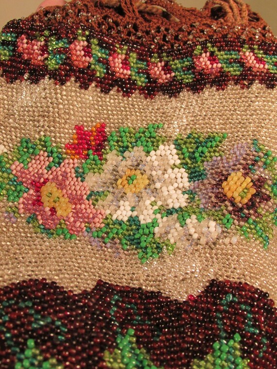 Antique Beaded Purse, Beaded Handbag, 1800s - image 6