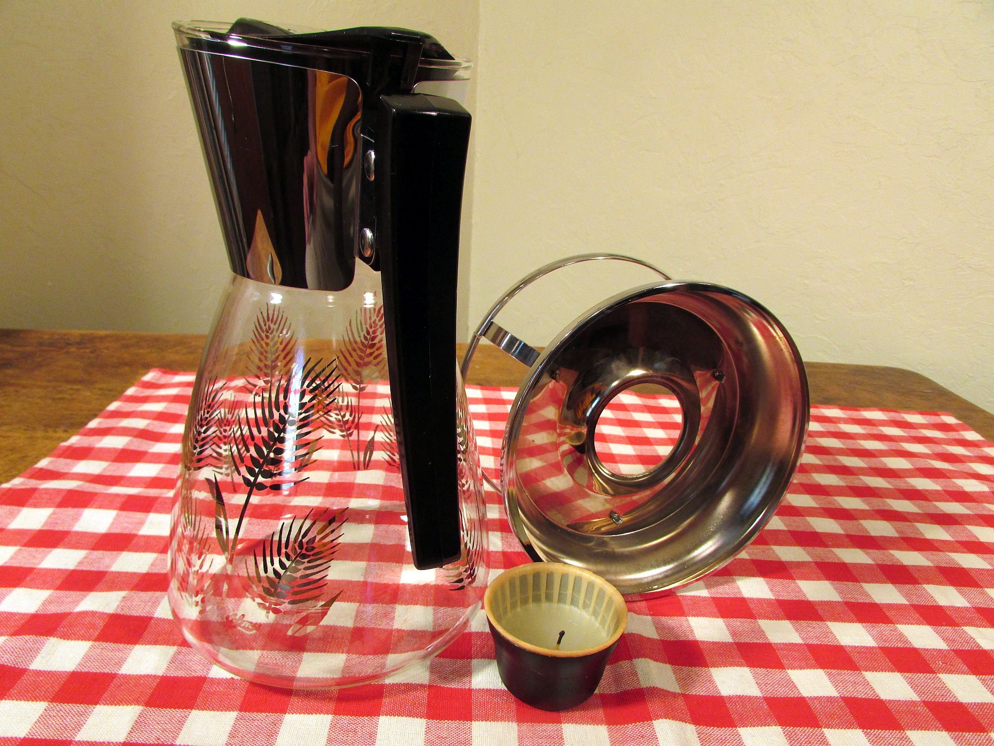 Glass Coffee Pot Vintage Coffee Carafe With Candle Warmer Etsy