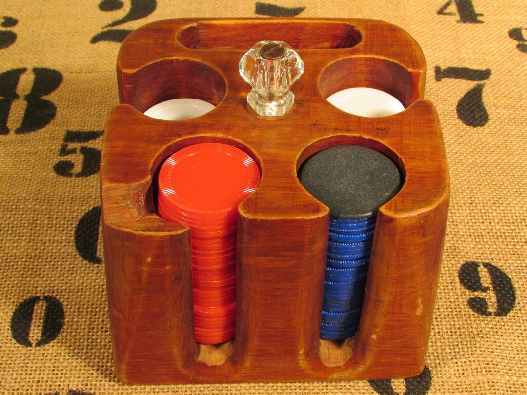 Poker Chip Caddy, Vintage Poker Chips in Rack Etsy