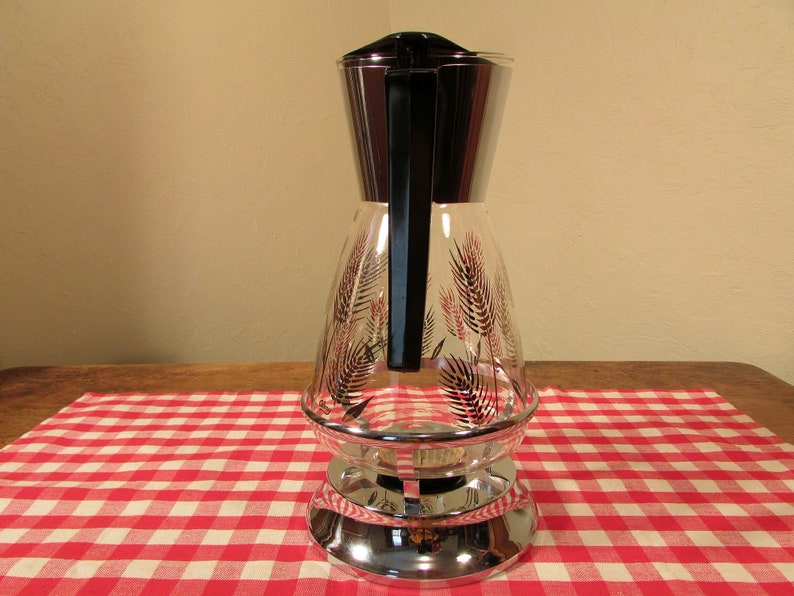 Glass Coffee Pot Vintage Coffee Carafe With Candle Warmer Etsy