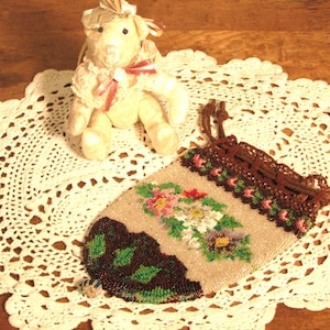 Antique Beaded Purse, Beaded Handbag, 1800s